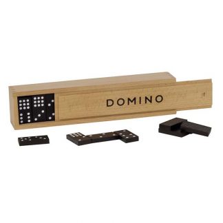 Domino in der Holzbox