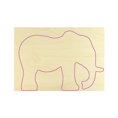 Lindenholzblock Schnitzholz geschnitzer Elefant Schablone