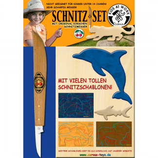 Schnitzset Schnitzmesser mit Lindenholzblock