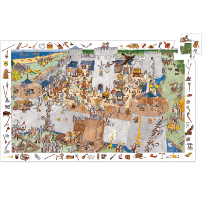 Puzzle Observation Ritterburg 100 Teile Djeco Wimmelbild
