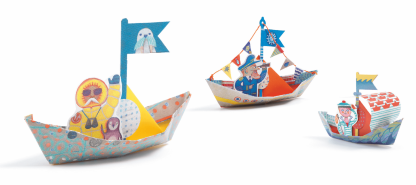 Origami Schiffe auf dem Wasser Djeco Papierboote falten