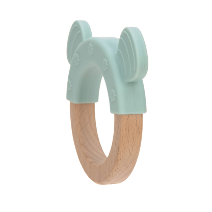 Lässig Holzgreifling Ring mit Beißhilfe Little Chums Dog grün