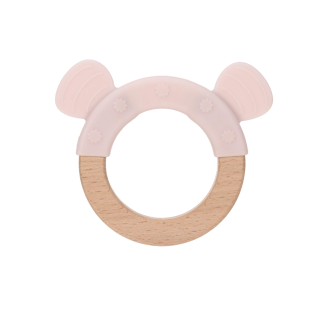 Lässig Holzgreifling Ring mit Beißhilfe Little Chums Mouse