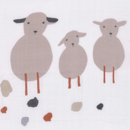 Lässig Mulltücher soft 3er Tiny Farmer Speckles Schafe