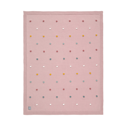 Lässig Babydecke Strick GOTS Dots dusky pink