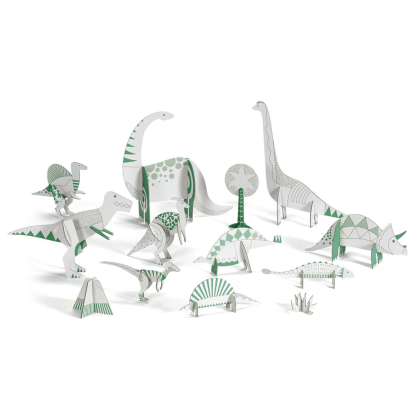 Kreativ-Set Dinosaurier zum Ausmalen und Aufstellen Djeco Dinos
