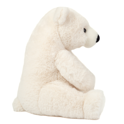 Eisbär sitzend 35 cm Stofftier Hermann Teddy seitlich