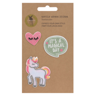 Lässig Textil Sticker Stick on Unicorn