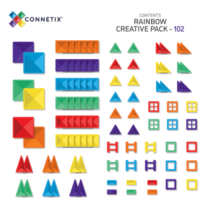 Connetix Magnetbausteine Rainbow Creative Pack 102 Teile Inhalt