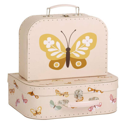 rosa Kofferset 2er Schmetterlinge
